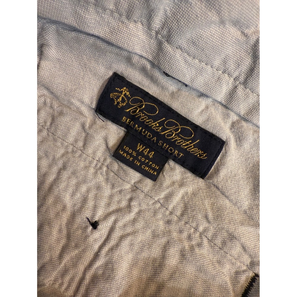 Brooks Brothers Bermuda Shorts Mens W44 Blue Textured Cotton Casual - Picture 3 of 3